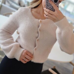 Sunday Best Pink Fuzzy Cardigan